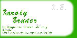 karoly bruder business card